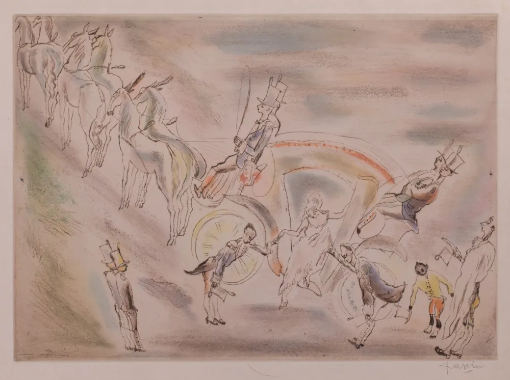 Ets En Aquatint Pascin - Cendrillon (Cinderella, alighting from the carriage)