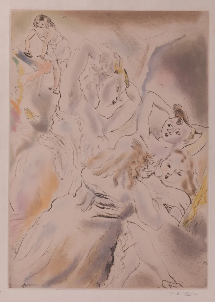 Ets En Aquatint Pascin - Cendrillon (Cinderella, the stepsisters)