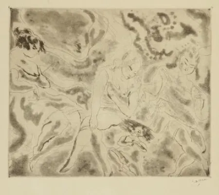 Ets En Aquatint Pascin - Femmes et enfant