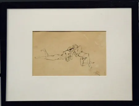 Geen Techniek Pascin - Jules Pascin. Couple allongé, vers 1922. Dessin.