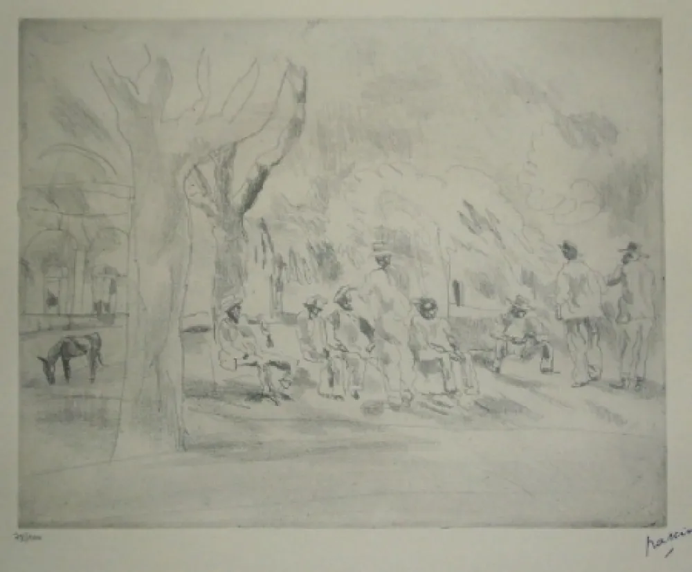 Gravure Pascin - Nègres en Floride