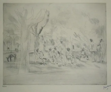 Gravure Pascin - Nègres en Floride