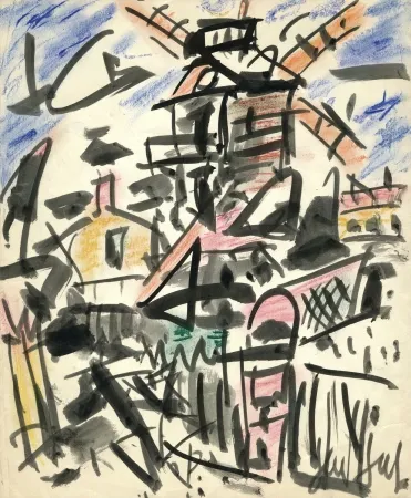 Geen Techniek Paul  - Dessin Original / Original Drawing - LE MOULIN DE LA GALETTE - Paris / Montmartre