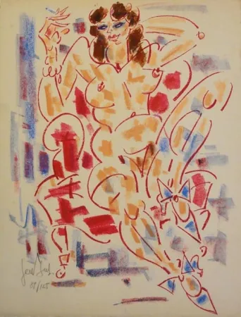 Lithografie Paul  - La Fumeuse - The Smoker