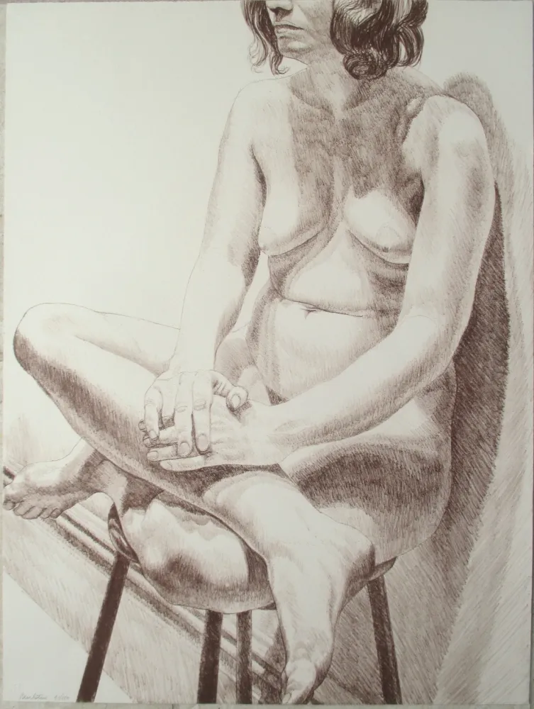Lithografie Pearlstein - Nude on a stool