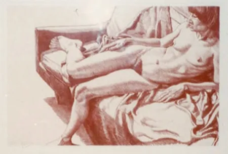 Lithografie Pearlstein - Nude on Sofa Draped