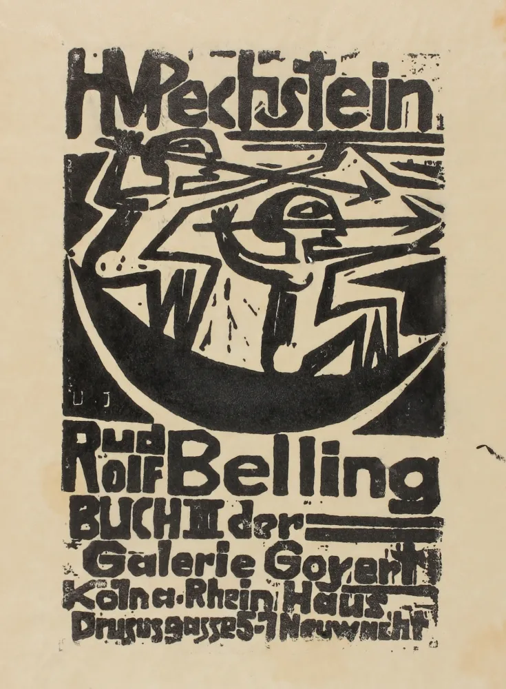 Houtsnede Pechstein - H. M. Pechstein, Rudolf Belling, Buch III der Galerie Goyert 