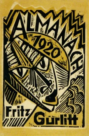 Houtsnede Pechstein - Maske (Mask)