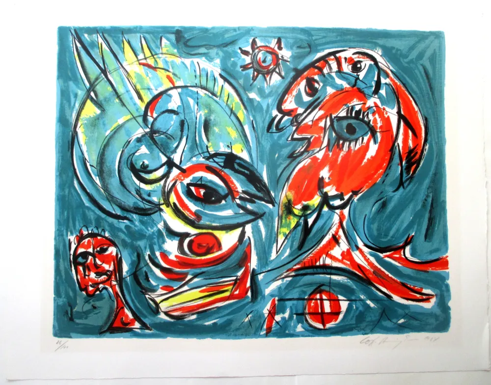 Lithografie Pedersen - Composition bleu