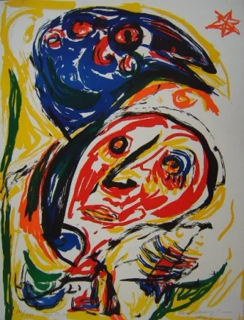 Lithografie Pedersen - Fugl Føniks