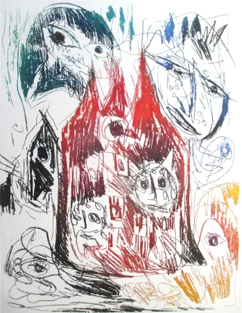 Ets En Aquatint Pedersen - Le Chateau Rouge