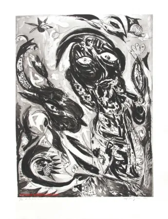 Ets En Aquatint Pedersen - Le rêve de la licorne N