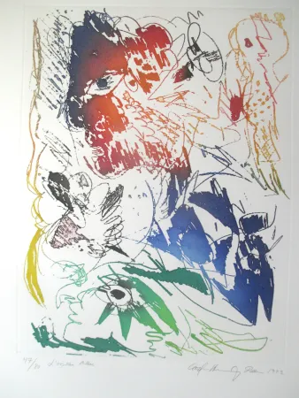 Ets En Aquatint Pedersen - L'Oiseau bleu