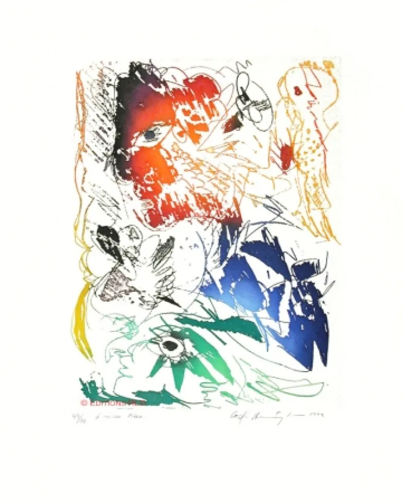 Aquatint Pedersen - L'oiseau bleu