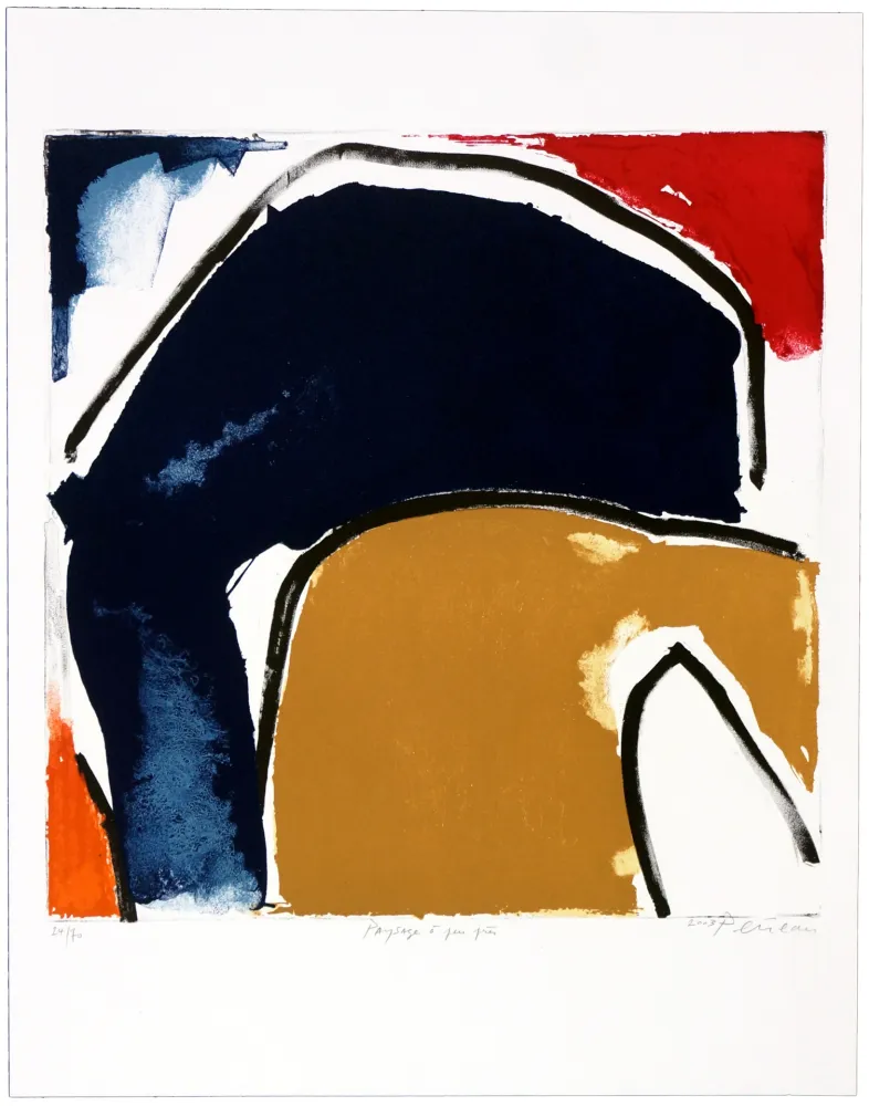 Lithografie Péneau - Paysage a peu près