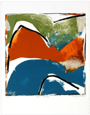 Lithografie Péneau - Vague Paysage