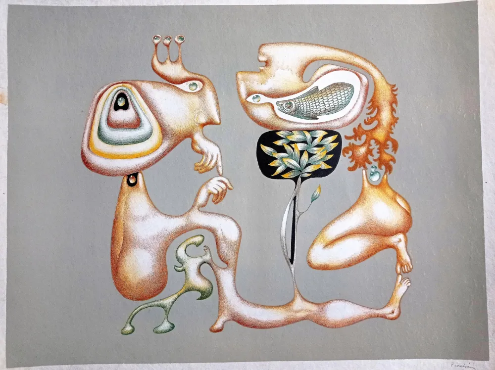 Lithografie Pérahim - Jules Perahim, Surrealist Composition, 1970s