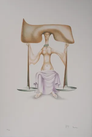 Lithografie Pérahim - L'Alphabet Hébreu : Justice et Equilibre