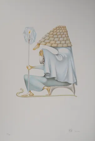 Lithografie Pérahim - L'Alphabet Hébreu : le conseil du sage