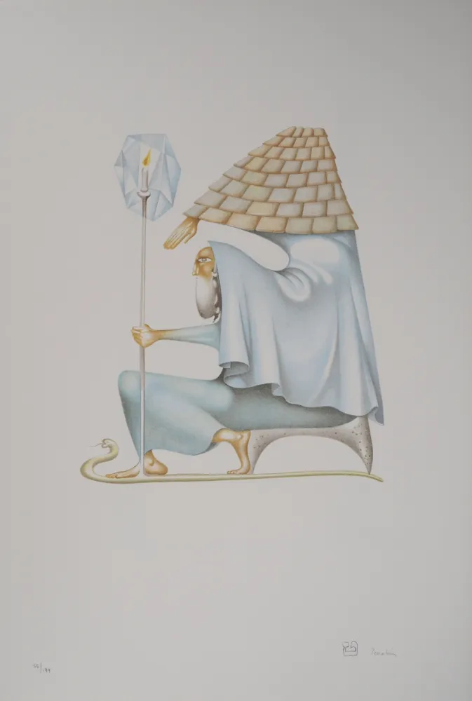 Lithografie Pérahim - L'Alphabet Hébreu : le conseil du sage