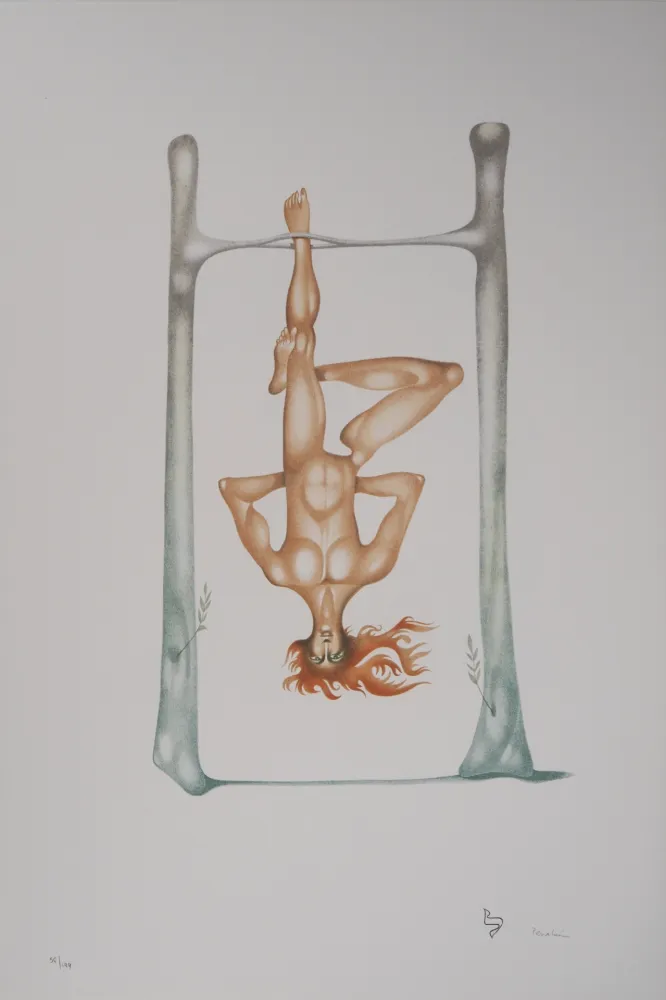 Lithografie Pérahim - L'Alphabet Hébreu : le pendu