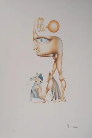 Lithografie Pérahim - L'Alphabet Hébreu : le Protecteur