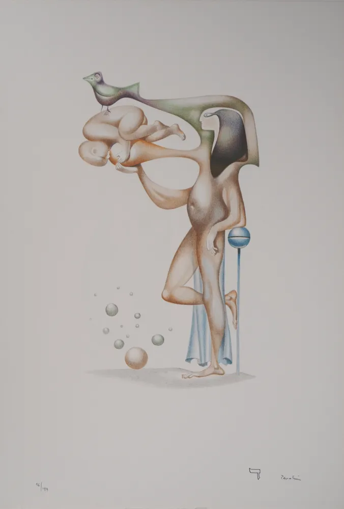 Lithografie Pérahim - L'Alphabet Hébreu : Maternité Egyptienne