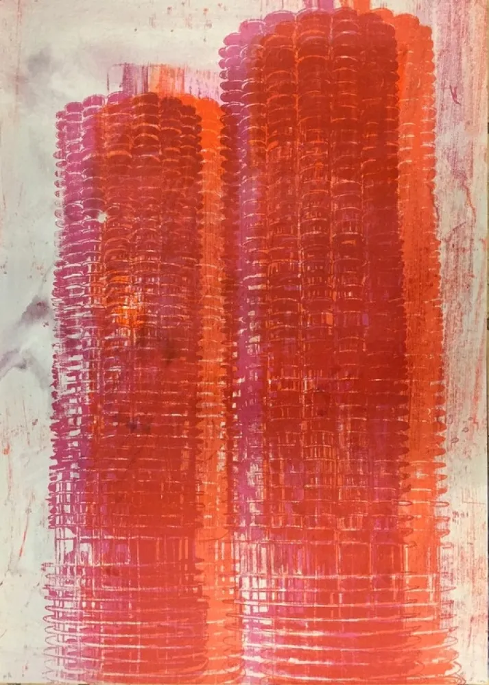 Lithografie Perez  - Marina Towers, Chicagoch