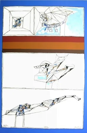 Lithografie Perilli - Aktion