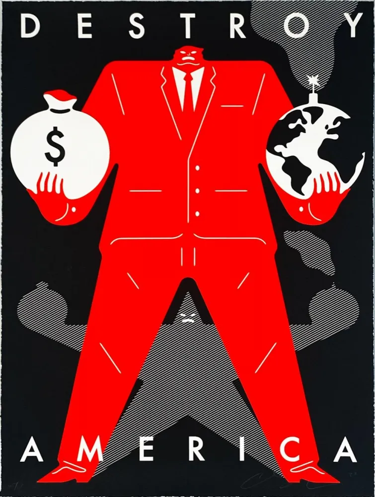 Zeefdruk Peterson - Destroy America (Black)