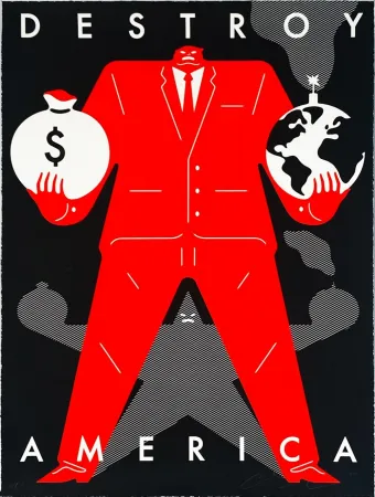 Zeefdruk Peterson - Destroy America (Black)