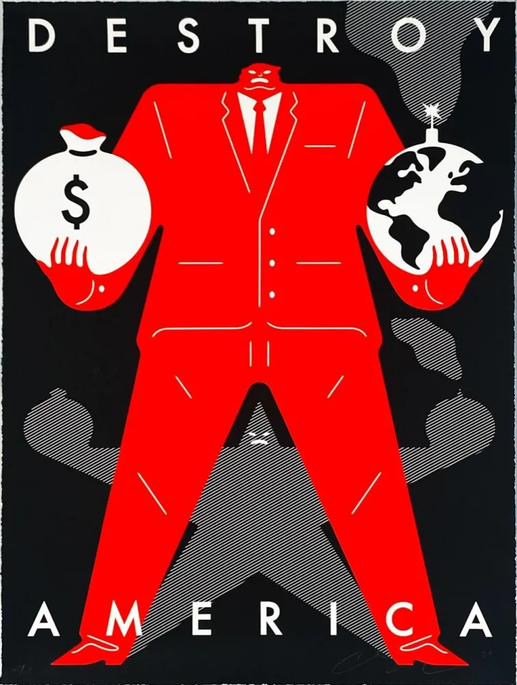 Zeefdruk Peterson - Destroy America (Black)