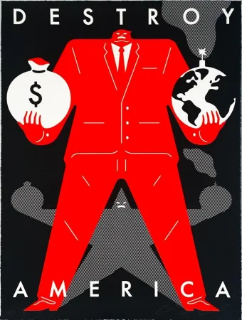 Zeefdruk Peterson - Destroy America (Black)