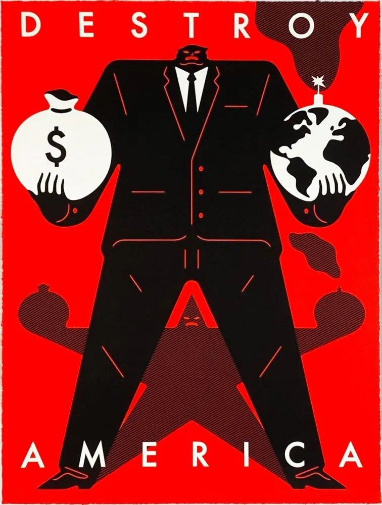 Zeefdruk Peterson - Destroy America (Red)