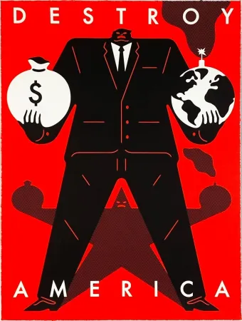 Zeefdruk Peterson - Destroy America (Red)