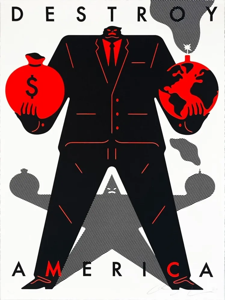 Zeefdruk Peterson - Destroy America (White)