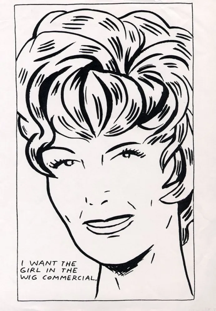 Zeefdruk Pettibon - I Want To Be The Girl In The Wig Commercial