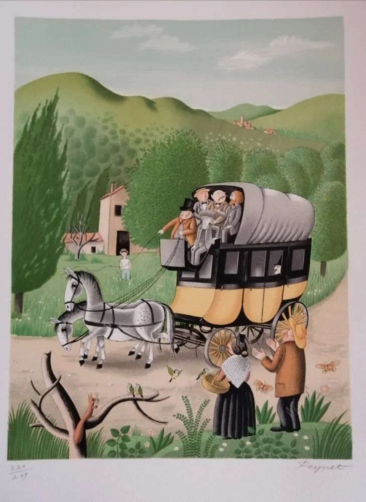 Lithografie Peynet - La Diligence de Beaucaire