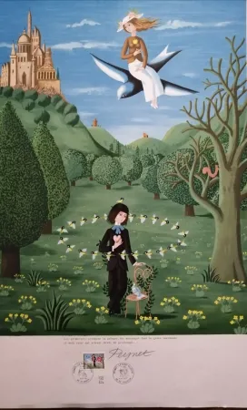 Lithografie Peynet - La Saint Valentin - Les Primevères