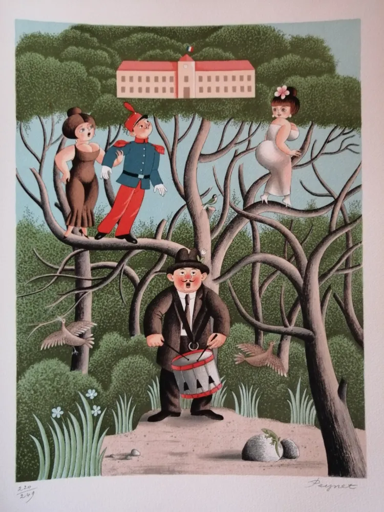 Lithografie Peynet - Nostalgie de Caserne