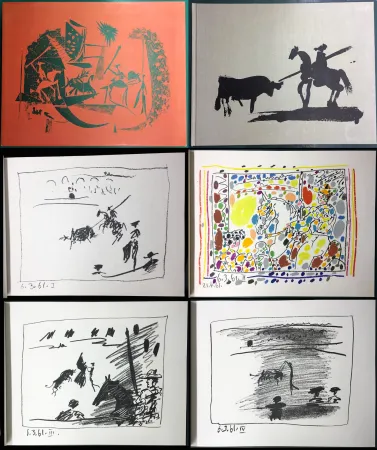 Geïllustreerd Boek Picasso - A LOS TOROS avec Picasso. 4 lithographies originales (1961)