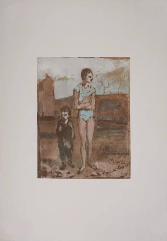 Lithografie Picasso (After) - Arlequin et garçon, 1946