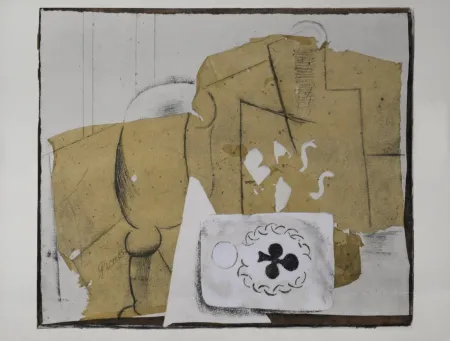 Pochoir Picasso (After) - Bouteille, verre et cartes, 1962