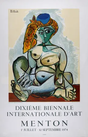 Lithografie Picasso (After) - Dixième Biennale Internationale d'Art, Menton, 1974