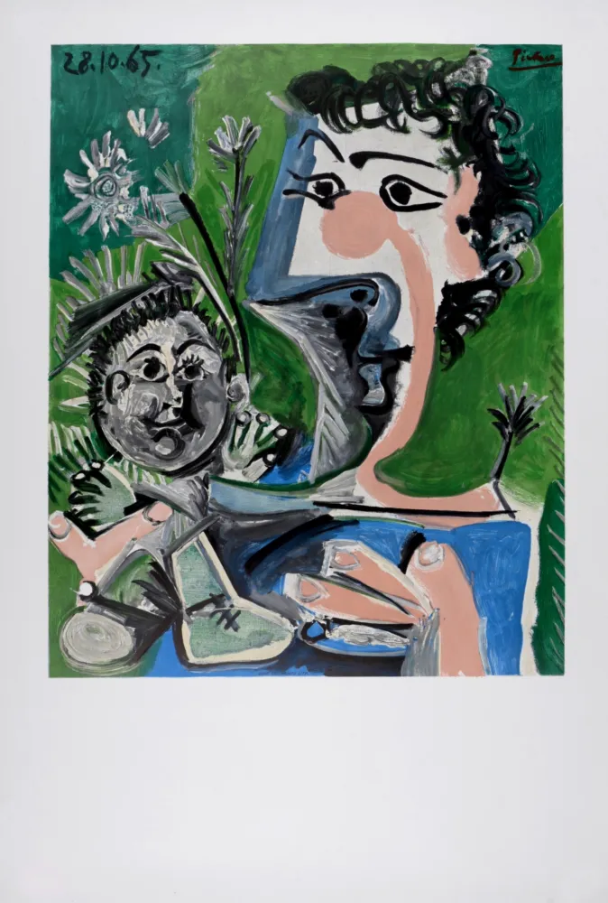 Lithografie Picasso (After) - Femme et enfant, 1966  