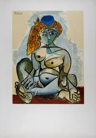 Lithografie Picasso (After) - Femme nue au bonnet turc, 1974