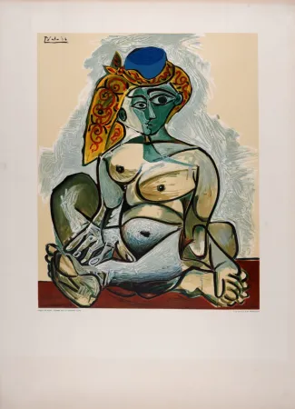 Lithografie Picasso (After) - Femme nue au bonnet turc, 1974
