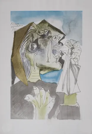 Lithografie Picasso (After) - Femme qui pleure, 1946