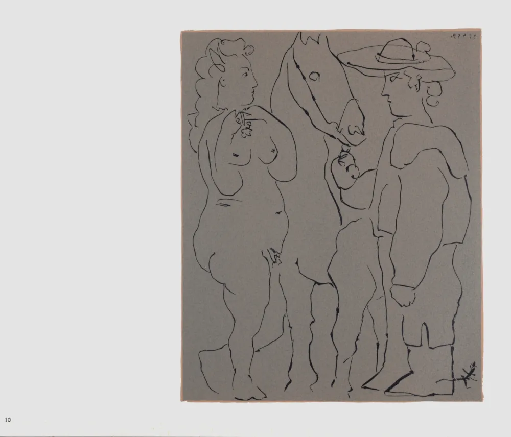 Linosnede Picasso (After) - Picador, femme et cheval, 1962