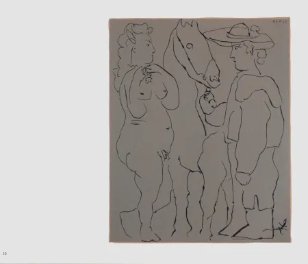 Linosnede Picasso (After) - Picador, femme et cheval, 1962